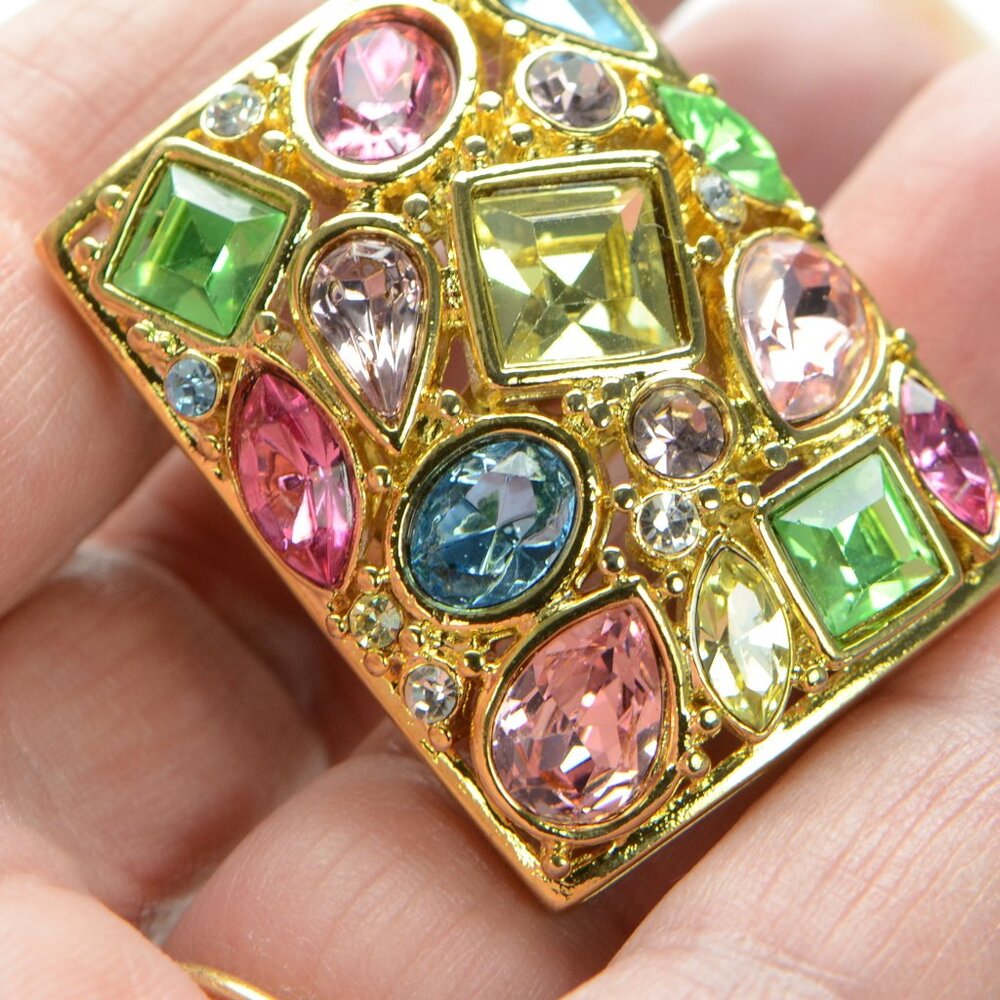 Vintage Kenneth Jay Lane Kjl Crystal Cocktail Ring - image 5